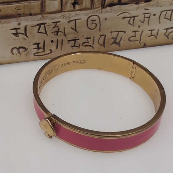 Kate Spade Pink and Gold Enamel Bangle - Flawed - Picture 1 of 6